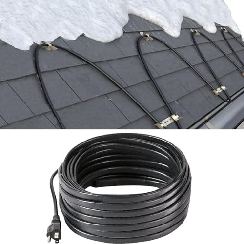 H&G Lifestyles 15M Elektrische Heizband für Dach Schnee Enteisungs Selbstregulierend Heizkabel Frostschutzkabel Dachrinnenheizung Begleitheizung Wasserdicht Wärmekabel Frostschutz 230V,50Ft,8W/ft