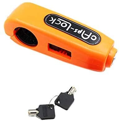 Universal Motorbike Brake Lock, Motorbike Caps-Lock, Motorcycle Handlebar Throttle Grip Lock Anti-Theft Security Brake Level Lock for Bike Scooter Moped ATV (Orange) Theft Protection