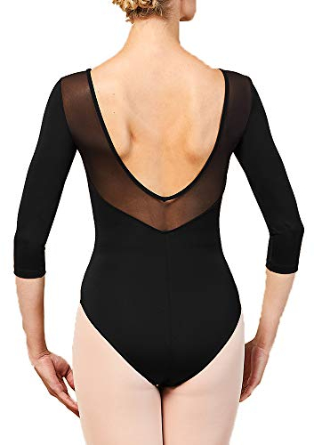 Bloch Trikot - Jillian 3/4 Arm, Mesh vorn + hinten Black XL