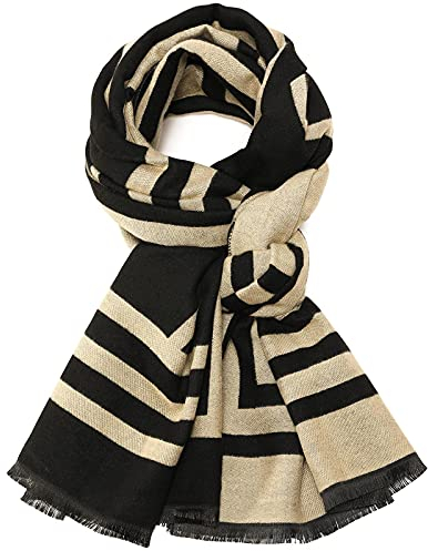 SPFASZEIV Damen Schal Cashmere Gefällt Wraps Deckenschal Spleißen Karo Schal Herbst Winter Top Qualität Warm Schals 2Farbe (Schwarz)