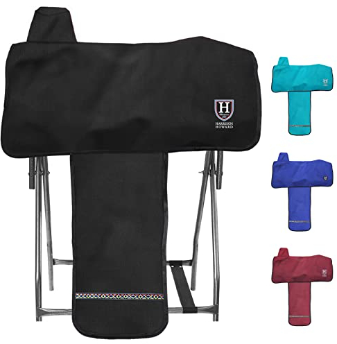 Harrison Howard Westernsattelbezug mit weichem Fleecefutter, wasserdicht, langlebig, zuverlässiger Schutz, Schwarz