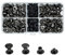 MABAHON Lot de 80 vis Chicago de M5 x 6 mm,kit de rivets pour cuir cruciform, vis métal clou rivet bouton de remplacement pour livres Album Sacs Craft Collier Bagage Sac à dos Ceinture (Noir)