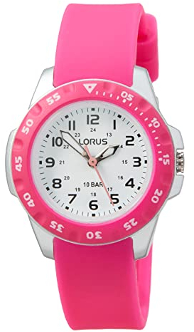 LORUS Mädchen Analog Quarz Uhr mit Silikon Armband RRX59HX9