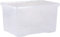 TENLITE PACK OF 2 Large Storage Box with Lid Strong Plastic Stackable Nestable Container Home Office Clear (60 Litre)