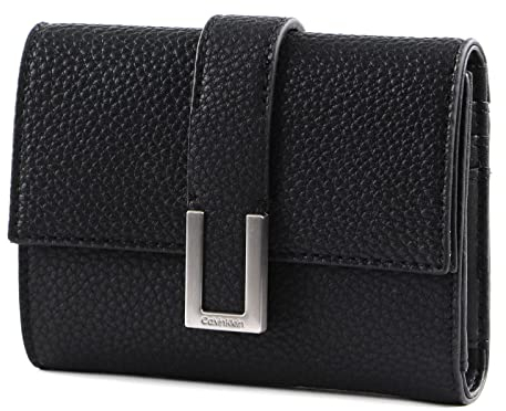 Calvin Klein Damen Geldbeutel Ck Must Plus Trifold Wallet Medium Groß, Schwarz (Ck Black), Einheitsgröße