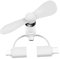 Mini Ventilador portátil 3 en 1 para Dispositivos iOS, Android y más (Conector iOS/USB Tipo C/Micro USB) (Blanco)