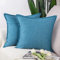 Madizz 2er Set Polyester- Leinen Kissenbezügen Weiche dekorative Kissenbezüge für Sofa Schlafzimmer Kissenhülle Blau 45x45 cm Quadrat