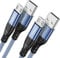 XGMATT Micro USB Cable 1M 2-Pack,Android Charger Cable Fast Charging Cable Nylon Micro USB Charger cable Compatible with Samsung Galaxy S7 S6 J7 Note 5, Kindle, PS4 and More, Bule