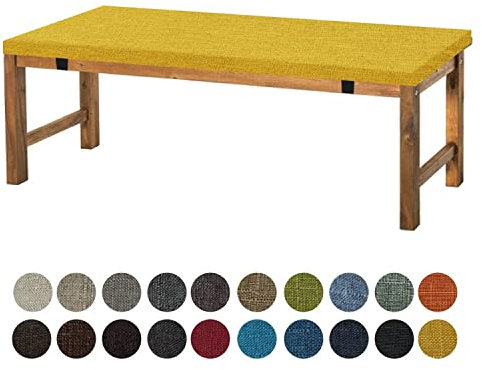 Aselbia Bankauflage Sitzkissen 110X35X5CM,Waschbare Rutschfestes Bankkissen Sitzauflage Bequeme Bankpolster für Bank, Fensterbank, Gartenmöbel, Terrasse, Drinnen,Gelb