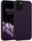 kwmobile Case kompatibel mit Apple iPhone 12 / iPhone 12 Pro Hülle - Schutzhülle aus Silikon metallisch schimmernd - Handyhülle Metallic Brombeere