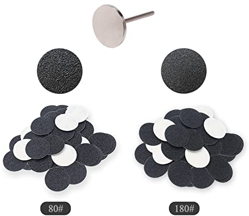 qingmeng 100pcs Feet Grinder Schleifpapier,Ersatz-Schleifpapier,Schleifscheibe Pediküre-Werkzeug Scheiben Pad Hornhaut Entfernung Fußpflege Schleifpapier für Rissige Fersen Harte,Tote Haut(φ25mm)
