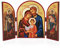 NKlaus Heilige Familie Triptychon Holz Ikone 25x16cm christlich 11323