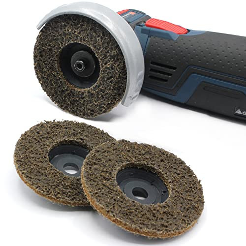 3 x Schleifvlies Schleifscheibe Poliervlies Schleifpad Reinigungsscheibe Vlies 76 mm für Bosch GWS 76 10,8-12V Akku Winkelschleifer (Grob)