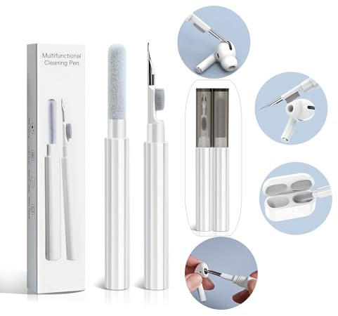 AirPod Cleaning Kit,3-in-1 Earphone Cleaner Tool Professional Multifunctional Headphone Phone Clean Pen Brush Compatible with Earbuds, AirPods, Camera Lens, Charging Cases, Keyboards, Cell Phones, etc