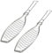 bremermann Fish Grillers Set of 2 Folding Stainless Steel Handle 22.5 x 5 Fish Roaster