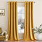 MIULEE Senfgelb Samtvorhang Ösen 2er Set 140X200, Blickdichte Vorhänge Samt für Schlafzimmer Wohnzimmer, Wunderschön Weich Vorhang Verdunkelung Velvet Curtains, Verdunkelnd Samt Gardinen Blickdicht