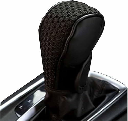 PARREN Auto Schaltknauf Abdeckung für J-eep Wrangler Cherokee Compass Grand Cherokee Renegade, Universell Schaltknaufabdeckung Manuelle Schalthebel Staubschutz Dekoratives Autozubehör,A/Black