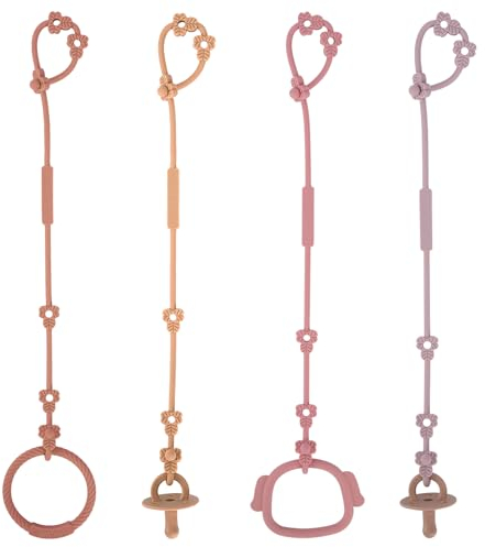 REOEWE Cup Catcher,Sicherheitsgurte Für Spielzeug, Trinkbecher Halteriemen Für Kinderwagen Hochstuhl Autositz Fechten, Aus Lebensmittelqualität Silikon, BPA-frei, 4er-Pack