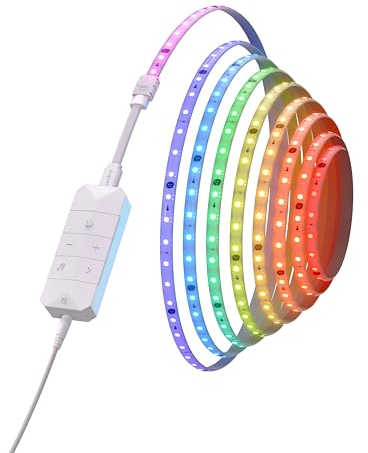 Nanoleaf Matter Essentials HD Lightstrip, 5M Adressierbar RGB IC LED Strip - Smart, Matter über WLAN, Bluetooth, 16 Mio. Farben LED Streifen, Funktioniert mit Alexa Google Apple, Deko und Gaming