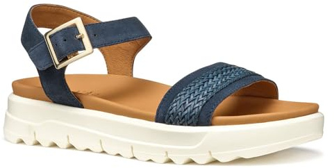 Geox D XAND 2.1S C, Sandalo Piatto Donna, Navy, 41 EU