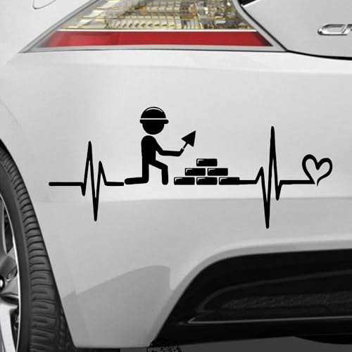 Rakelfix Maurer Mauren Kelle Ziegel BAU Herzschlag Hobby Aufkleber Sticker Größe&Farbe wählbar Autoaufkleber