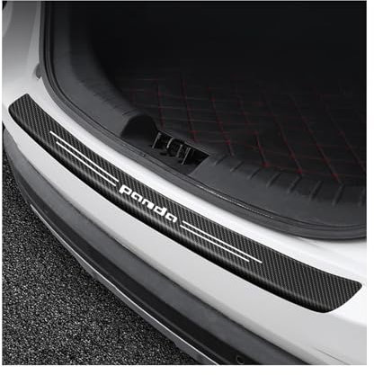 Générique Voiture Fibre Carbone Arrière Pare-Chocs Protection Bande pour Fiat Panda, Autocollant Plaque de Seuil de Coffre Décorer