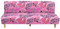 Hixingo Housse de Canapé sans Accoudoirs, Housse Clic Clac Protege Canape, Housse Canapé sans Bras Imprimé Léopard, Clic Clac 3 Places Convertible Lit (M:160-190cm,Rose)