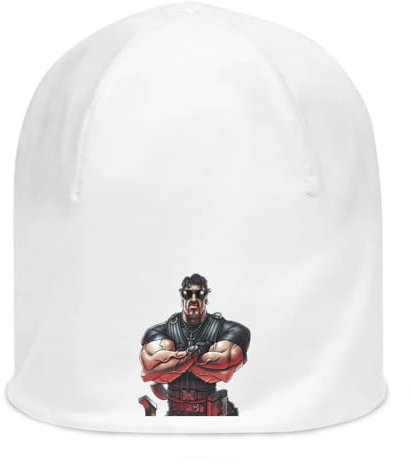KarolioZonas Strong arms Man Gym King Beanie, Unisex, dünne Baumwolle, dehnbar, Weiß, weiß, Einheitsgröße