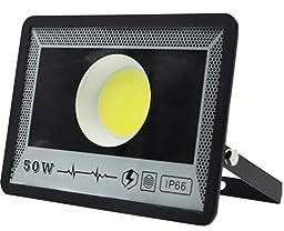 Proiettore A LED 500W 400W 100W 50W Proiettore da Giardino for Esterni Impermeabile IP66 Ad Alta Luminosità Faretto da Parete Faretto da Parete,Illumina L'Area più Ampia(COB 50W)