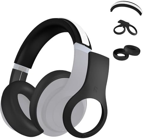 3 in 1 Studio Pro Silicone Case Cover Set, Anti-Scratch Ear Pad Cover/Shell Cover/Headband Cover for Beats Studio Pro Headphone,Studio Pro Soft Silicone Protector Accessories(Black)