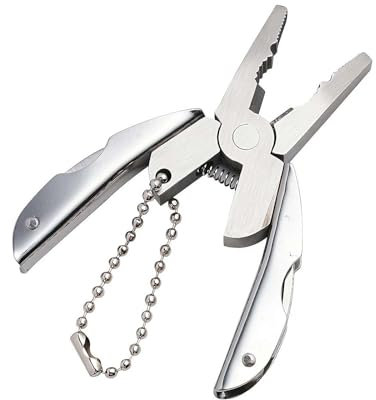 Set di utensili multifunzione 7 in 1 in acciaio inox con pinze e mini chiave, set di attrezzi pieghevoli per campeggio, auto, esterni, set di attrezzi multiuso EDC