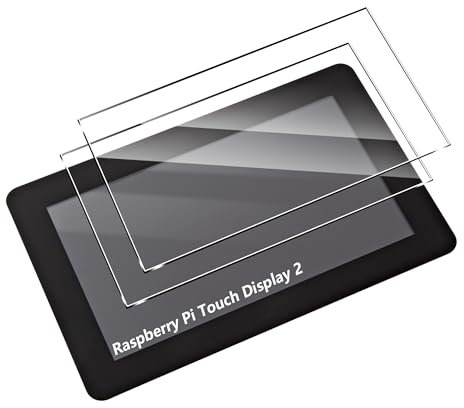 Heioloo 2 Piezas Cristal Templado para Raspberry Pi Touch Display 2 2024 Protector de Pantalla Vidrio Templado, Sin Burbujas, Dureza 9H, Resistente a Arañazos