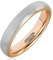 AMDXD Herren Ring Wolfram Stahl (mit Gratis Gravur) Runde 4MM Silber Rose Gold Ehering Gr.52 (16.6)