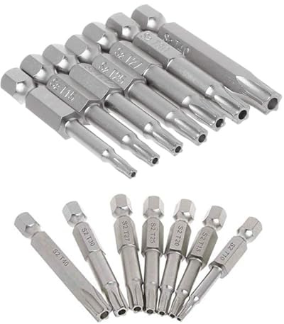 HaoTrade Juego de 14 puntas Torx de 5 puntos, cabeza de estrella magnética, puntas Torx eléctricas, vástago hexagonal de 1/4 pulgadas, cabeza de seguridad, juego de puntas Torx de estrella, 50 mm