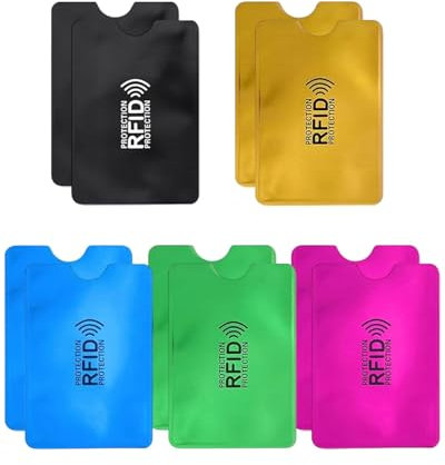 TPZORJX 10PCS custodie per carte di credito, titolare della carta rfid, porta carte di credito schermato, Custodia per Protezione Carta Prevenzione del furto d'identità per Donne e Uomini