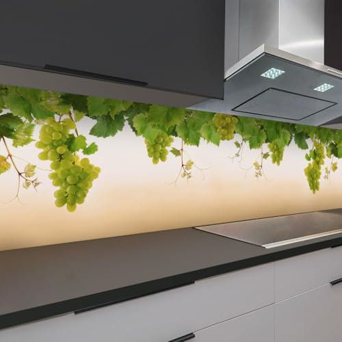 Rodnik Küchenrückwand robuste ABS-Kunststoff Platte Monolith in Deluxe Qualität, Direktdruck. MOTIVAUSWAHL (Trauben, 60x400 cm)