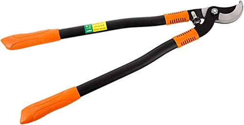 MRKU Gartenschere für raue Äste mit gewellter Klinge und Stahlgriffen. Manuelle Heckenschere zum Beschneiden von Rabatten, Buchsbäumen und hohen Büschen.