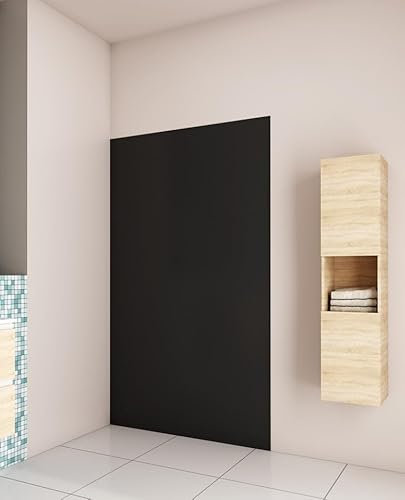 Acezanble Duschrückwand Duschrückwände Wandverkleidung Premium Aluverbundplatte 3mm Alu-Verbundplatte,Matt Schwarz,210cm
