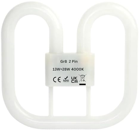 Izzy LED GR8 2D 2 Pin Light Lamp Bulb, 13W = 28W, 1550 Lumens, 4000K Cool White, Long Lasting Lifespan 20000 Hours, Butterfly Shape Energy Saving Lamp [Energy Class E]