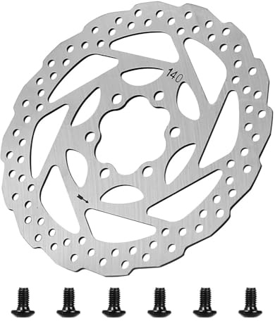 CERFFOOL - Disco de freno de 140 mm, 6 agujeros para Kugoo Kukirin G2 Master/G3/G4 pastillas de freno de aleación de aluminio con 6 tornillos para Scooter eléctrico Accesorios