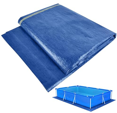 Alfombra para Piscina Azul, Tapetes Rectangulares para Piscinas, Paño de Piso Plegable para Piscina, Protector de Suelo Piscinai Adecuado para Piscinas, Hinchables y Piscinass, 300 x 200 cm