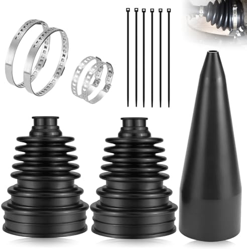 3 pezzi manicotti a soffietto universale CV, kit di riparazione con fascette, fascette per cavi, coni di montaggio auto, in silicone flessibile, per alberi da 19 – 24 mm