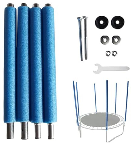 Generisch Ersatzstangen-Set für Trampoline mit Antikollisionsschutz Montagezubehör für sicheren Sprungspaß (Blue, 196cm)