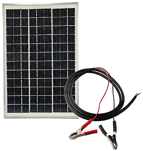 edi-tronic 12V Solarmodul 5W mit Kabel 150cm Solarpanel Solarzelle Monokristallin Photovoltaik Solar Modul Panel Krokoklemmen