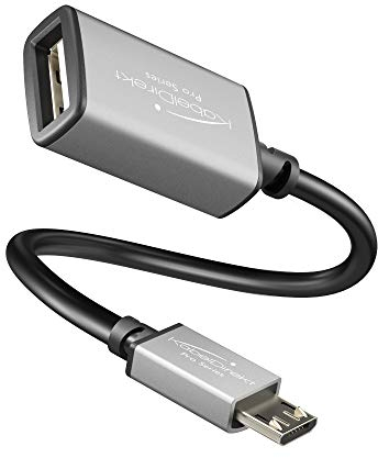KabelDirekt – Adaptador OTG – 0,15m – (Clavija USB A 2.0 a Conector Micro USB, Cable de Datos de Alta Velocidad, para conectar Discos Duros, lectores de Tarjetas, Tarjetas de Memoria, Ratones)