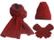 FEOYA Damen Winter Warme Gestrickt Mütze Schal Handschuhe Weich Strickset Wollmütze Geschenkset