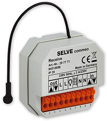 commeo Receive, Funk-Empfänger für leitungsgebundene Motore, SELVE, Art.: 297771 + GRATIS EVEROXX®-Phasenprüfer