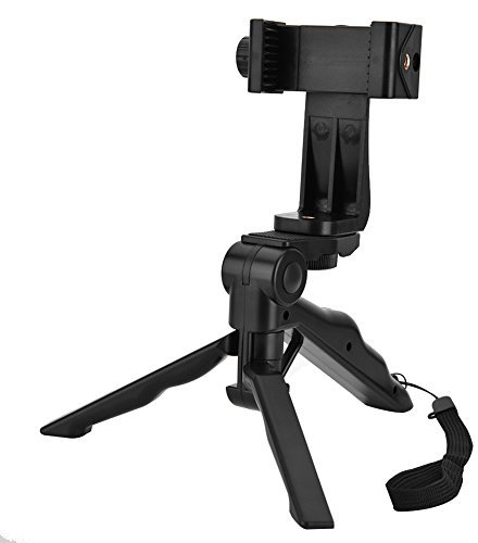 VBESTLIFE Support de Téléphone Portable, Stabilisateur Pliable et Ajustable de Poignée Support Tenu dans la Main ou Trépied de Fixation Convient pour Les Types de Smartphone