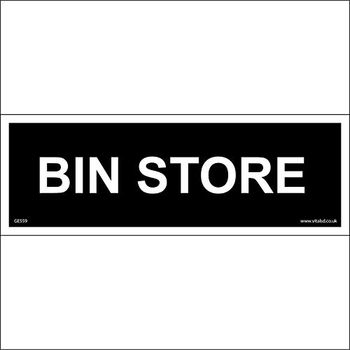 GE559 Bin Store SIGN Door Plaque rubbish trash garbage waste recycle compost 450mm x 150mm 3mm Standard Foamex Foamboard