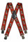Olata Heavy Duty Herren/Damen-Hosenträger X-Form mit Edelweiß Muster – 2,5 cm. Rot